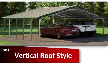 vertical roof style carport