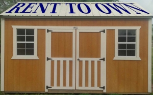 rent to own shed banner